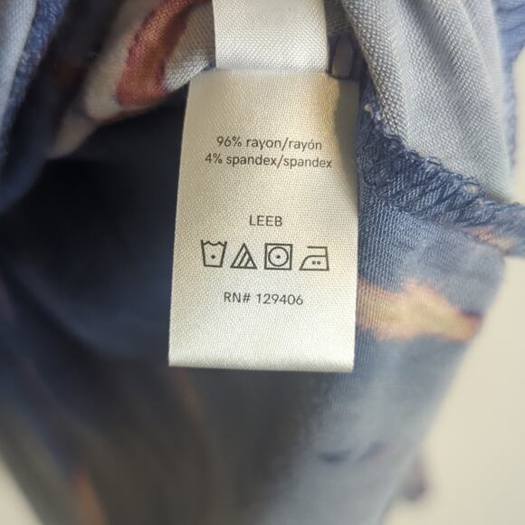 Tie-dye Cold Shoulder Boho Stretch Jersey Knit Knotted Top Women's 1X - Picture 7 of 8